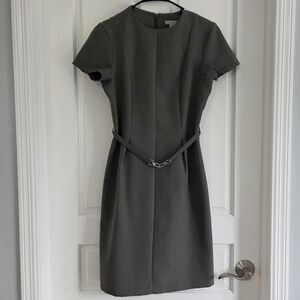 H&M Gray/Green Sheath Dress with Raglan Sleeves